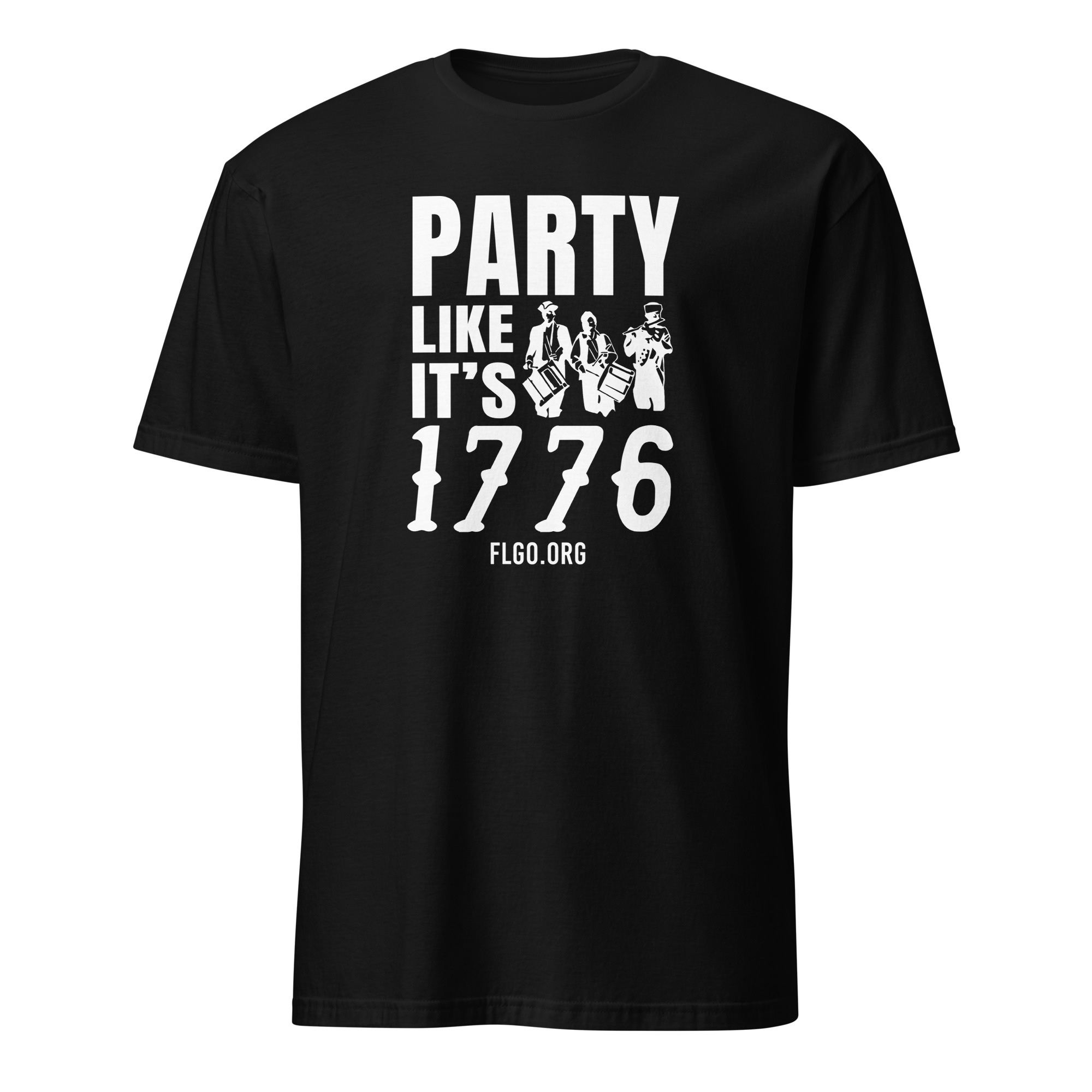 Supersoft – Short-Sleeve- Unisex – White Text – “Party Like It’s 1776”