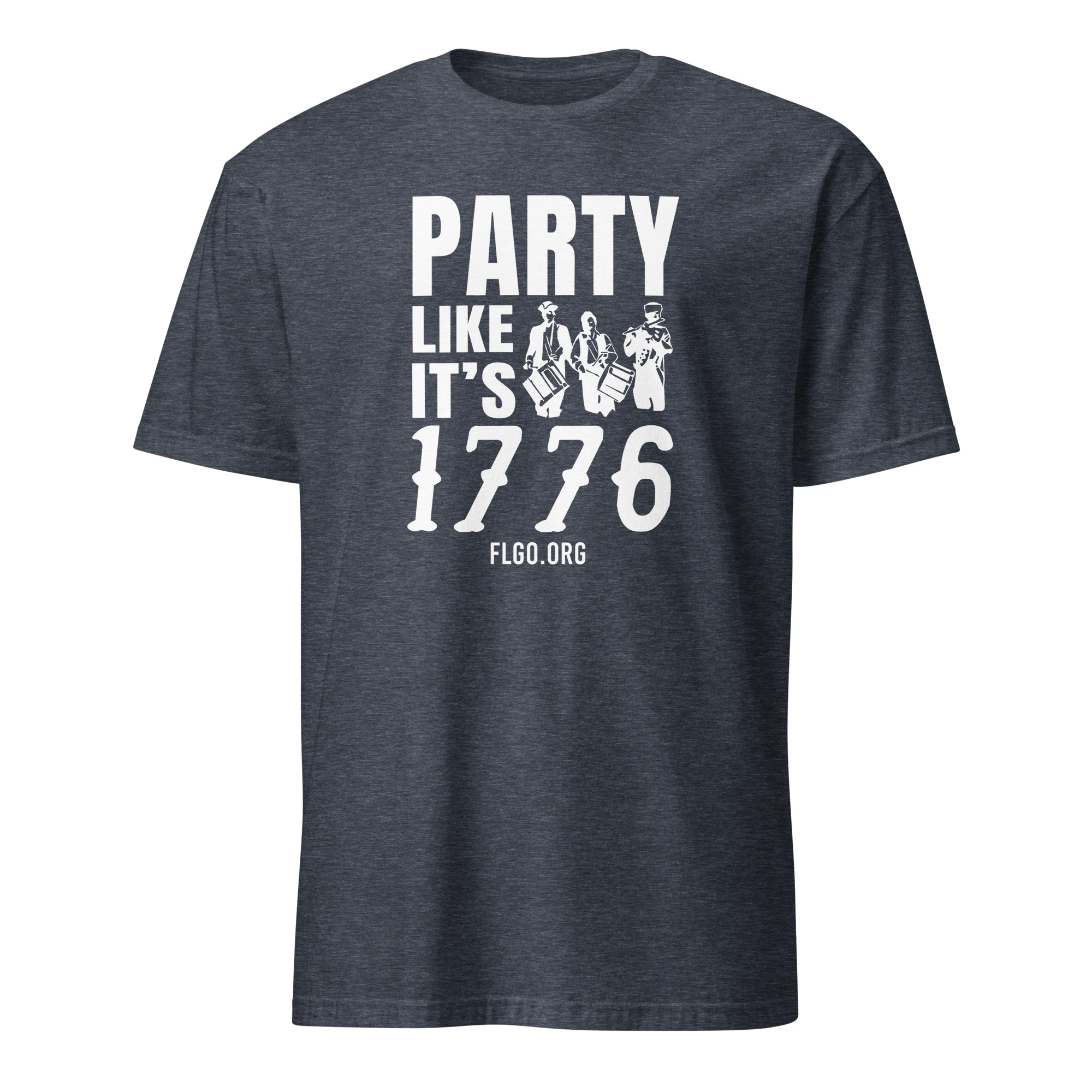 Supersoft – Short-Sleeve- Unisex – White Text – “Party Like It’s 1776” - Image 4