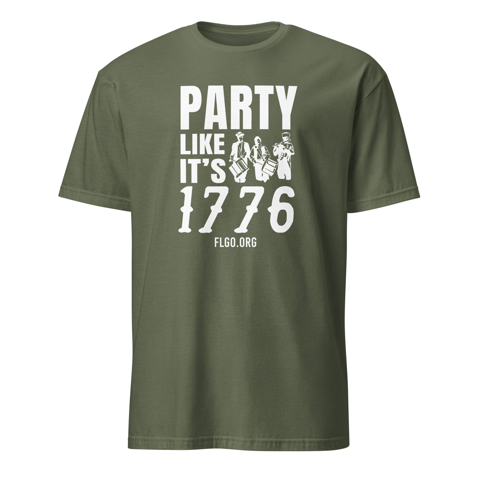 Supersoft – Short-Sleeve- Unisex – White Text – “Party Like It’s 1776” - Image 7