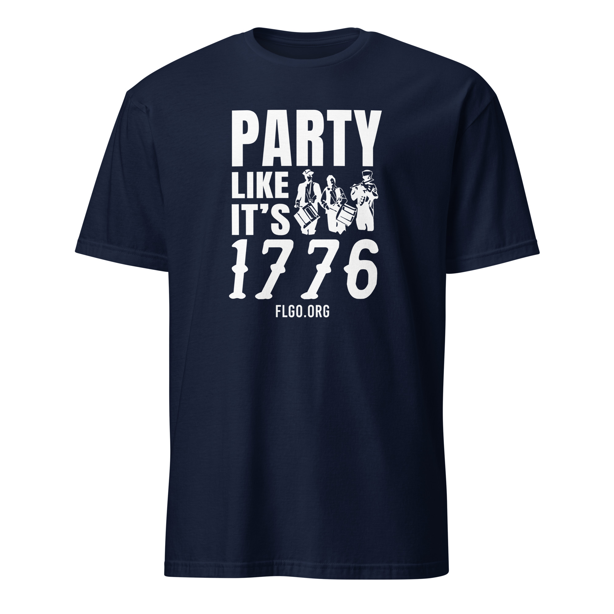 Supersoft – Short-Sleeve- Unisex – White Text – “Party Like It’s 1776” - Image 2