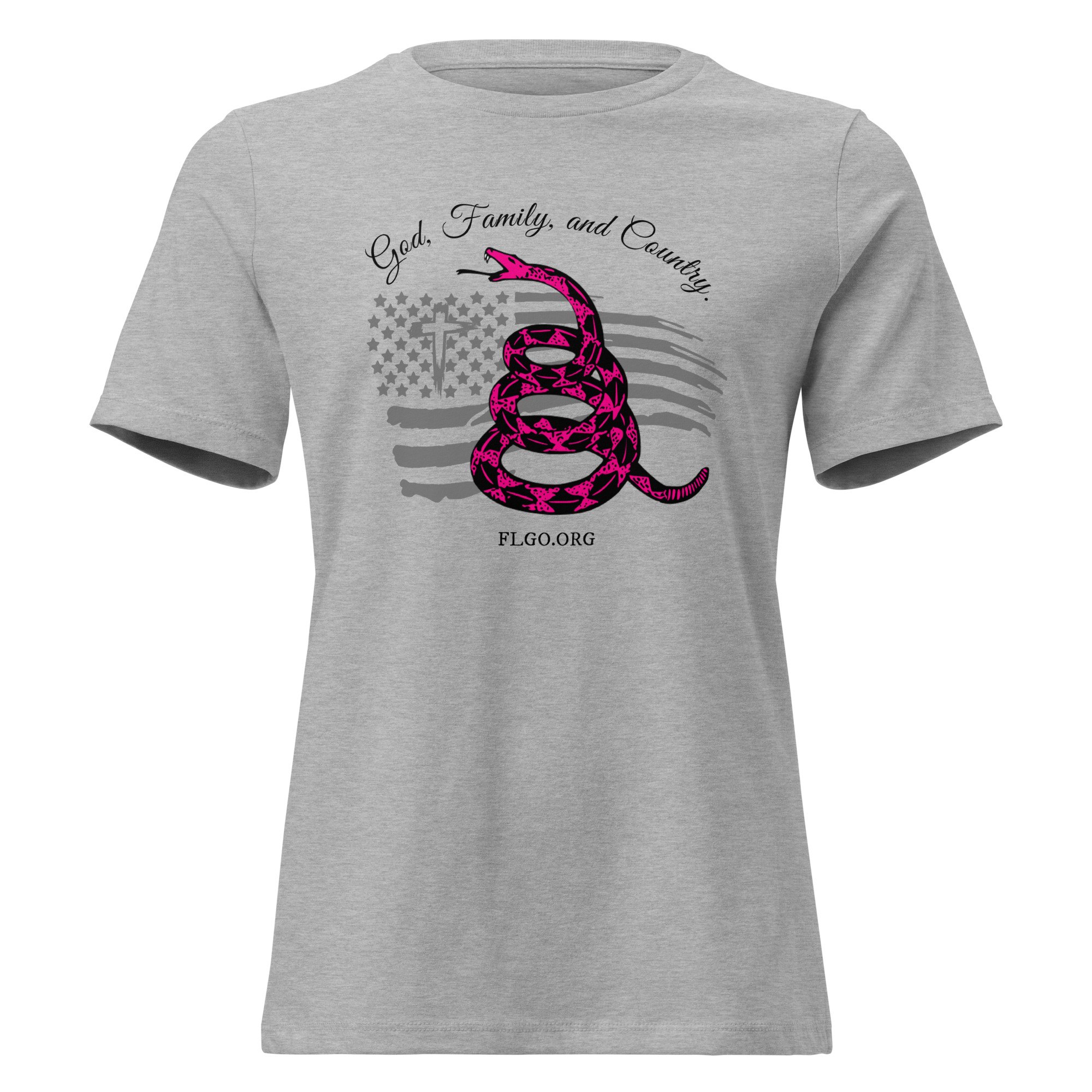 Supersoft – Short Sleeve – Women’s – Black Text – God, Family and Country - Image 3