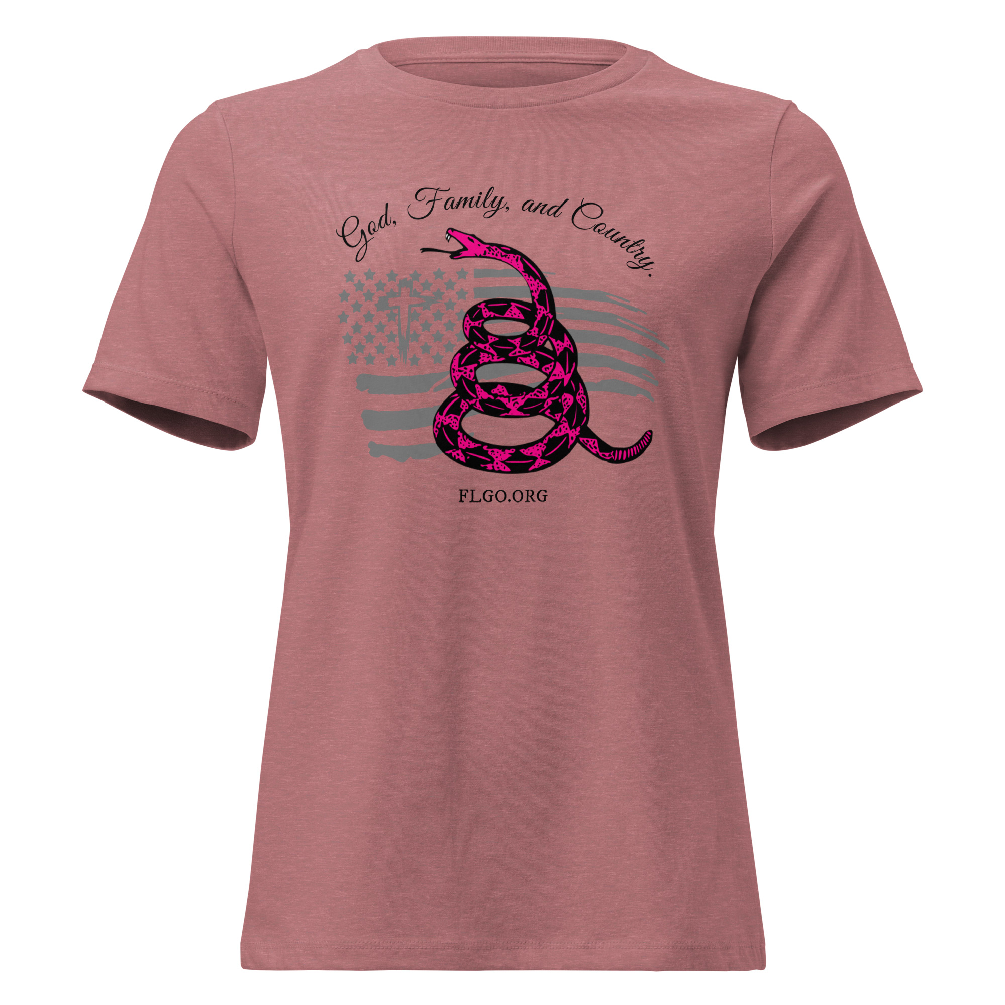 Supersoft – Short Sleeve – Women’s – Black Text – God, Family and Country - Image 2